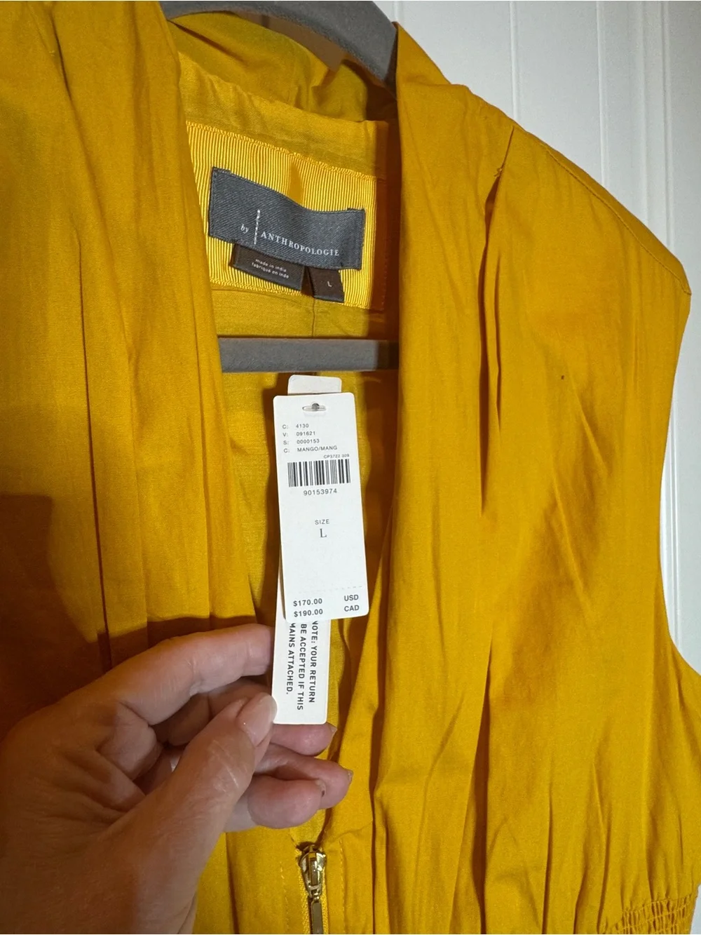 Anthropologie Tommie Zip Front Midi Dress- L - Picture 3 of 5